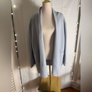 100% Wool Cardigan Sweater Light Blue Josephine Chaus M Hong Kong